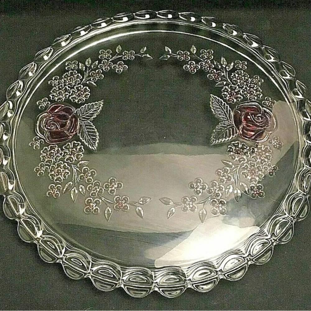 Vintage Annette Torte Plate Cake Stand Original Walther Glass Made In W Germany